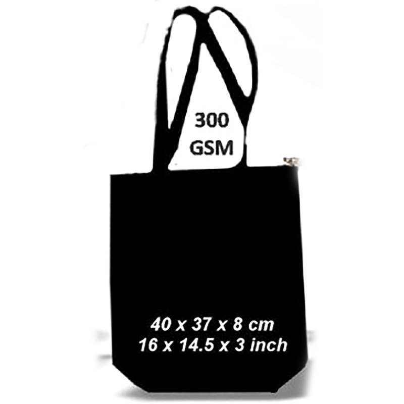Cotton tote bag with zip