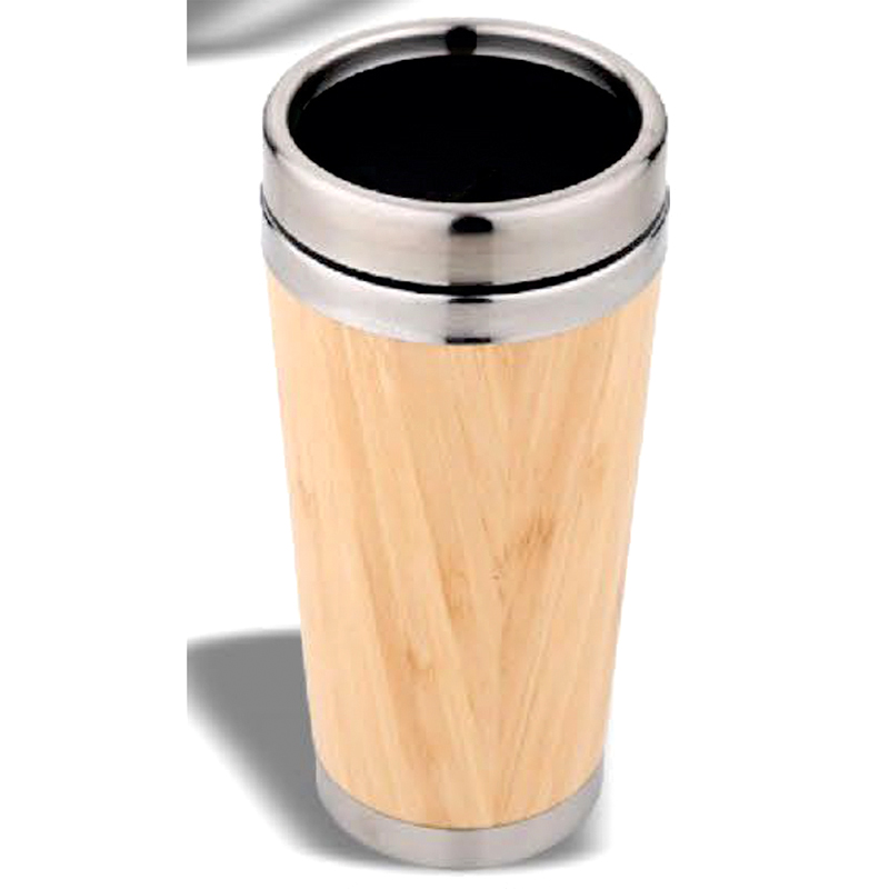 Bamboo coffee mug with lid