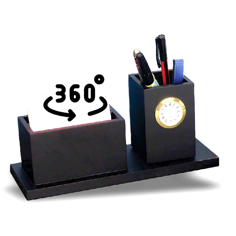 Wooden stand with rotating pen holder